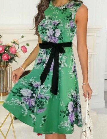 Rochie scurta SHEIN, verde