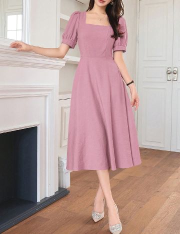 Rochie medie Dazy, roz