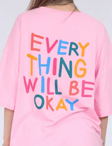 Tricou Oversize SHEIN, roz
