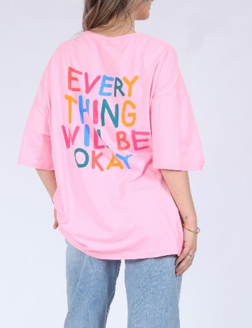 Tricou Oversize SHEIN, roz