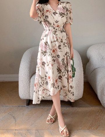 Rochie medie Dazy, floral print