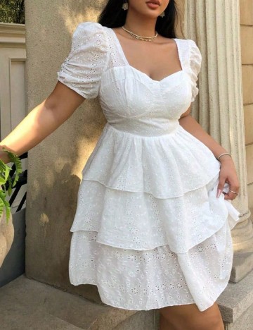 Rochie scurta SHEIN CURVE, alb