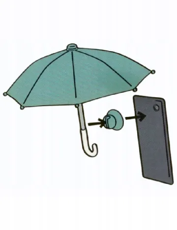 Umbrela pentru telefon, verde Verde