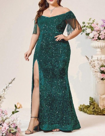Rochie lunga SHEIN CURVE, turcoaz