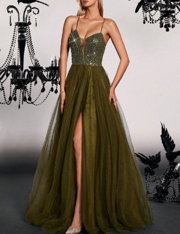 Rochie lunga VIPGIRL, verde