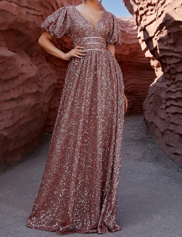 Rochie lunga Love&Lemonade, roz