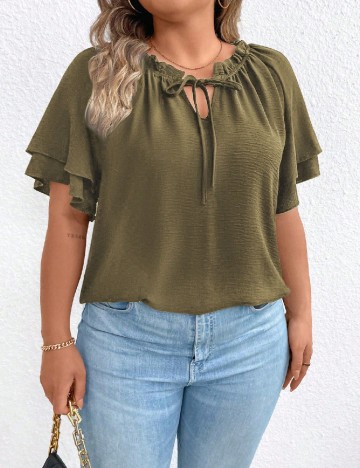 Bluza SHEIN CURVE, verde