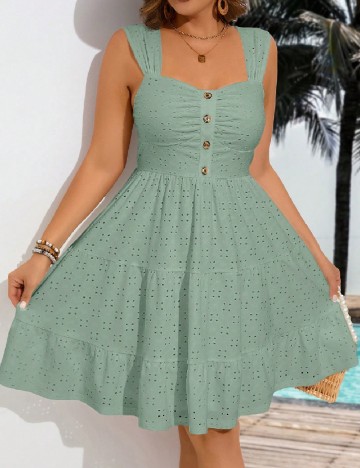 Rochie scurta SHEIN CURVE, verde