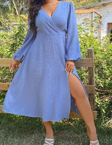 Rochie medie SHEIN CURVE, albastru