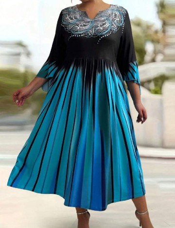 Rochie lunga SHEIN CURVE, albastru
