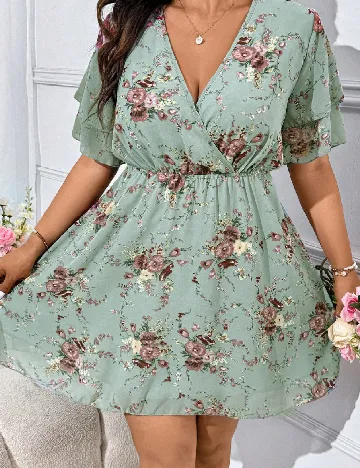 Rochie scurta SHEIN CURVE, verde