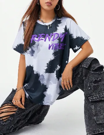 Tricou SHEIN, alb/negru