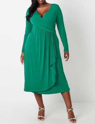 Rochie medie Coast Plus Size, verde