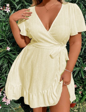 Rochie scurta SHEIN CURVE, galben