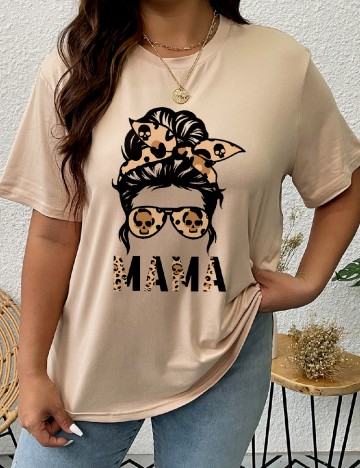 Tricou SHEIN CURVE, maro