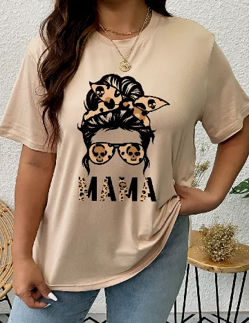 Tricou SHEIN CURVE, maro