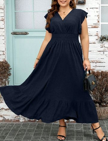 Rochie lunga SHEIN CURVE, bleumarin