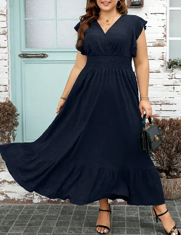 Rochie lunga SHEIN CURVE, bleumarin