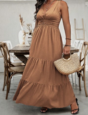 Rochie lunga SHEIN CURVE, maro