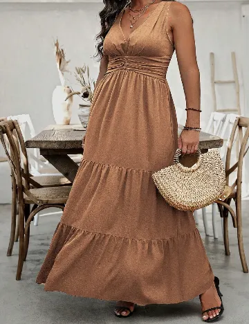 Rochie lunga SHEIN CURVE, maro