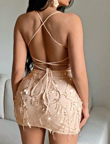Rochie scurta SHEIN, crem