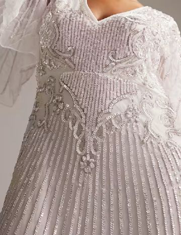 Rochie lunga ASOS Curve, alb
