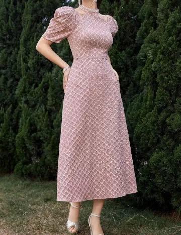 Rochie lunga SHEIN, roz pudra inchis