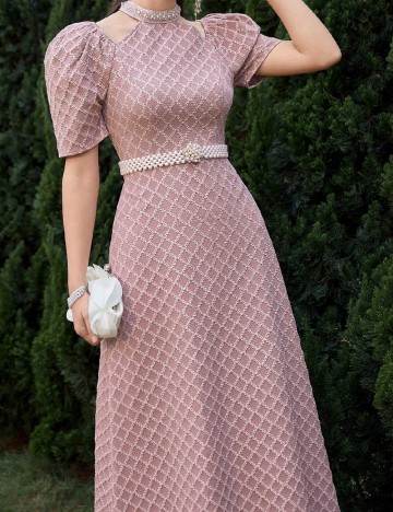 Rochie lunga SHEIN, roz pudra inchis