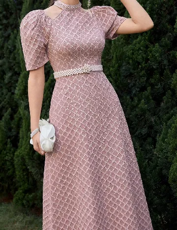 Rochie lunga SHEIN, roz pudra inchis