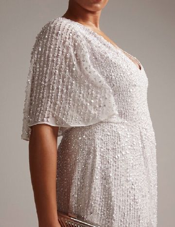 Rochie lunga ASOS Curve, alb