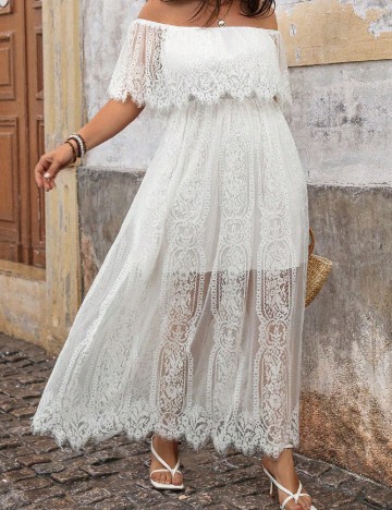 Rochie lunga SHEIN CURVE, alb
