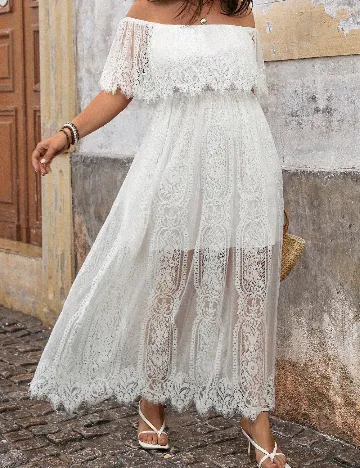 Rochie lunga SHEIN CURVE, alb