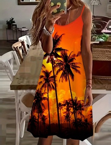 Rochie scurta SHEIN, portocaliu