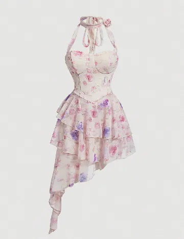 Rochie scurta SHEIN, floral print