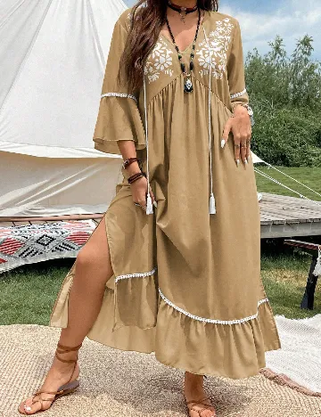 Rochie lunga SHEIN CURVE, maro
