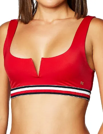 Bustiera de baie Tommy Hilfiger, rosu