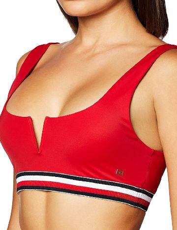 Bustiera de baie Tommy Hilfiger, rosu