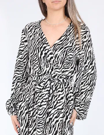 Rochie lunga Only, alb/negru