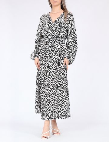 Rochie lunga Only, alb/negru