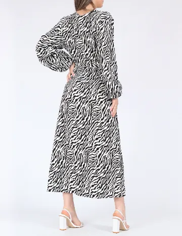 Rochie lunga Only, alb/negru