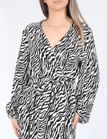 Rochie lunga Only, alb/negru
