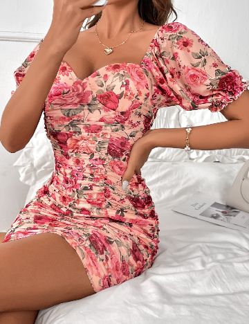 Rochie scurta SHEIN, floral print