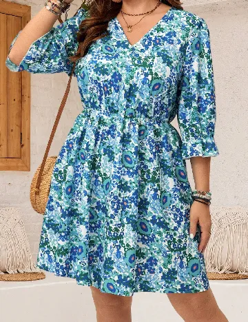 Rochie scurta Emery Rose Curve, albastru