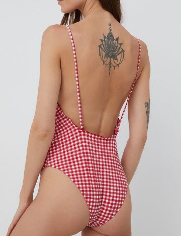 Costum de baie Tommy Hilfiger, alb/rosu