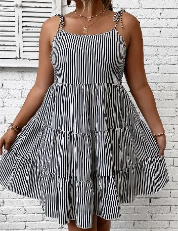 Rochie scurta SHEIN CURVE, alb/negru