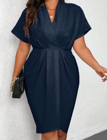 Rochie scurta SHEIN CURVE, bleumarin