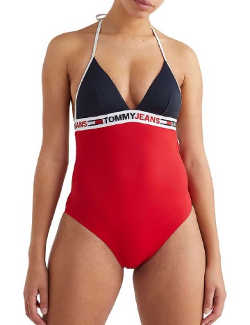 Costum de baie Tommy Jeans, rosu/bleumarin