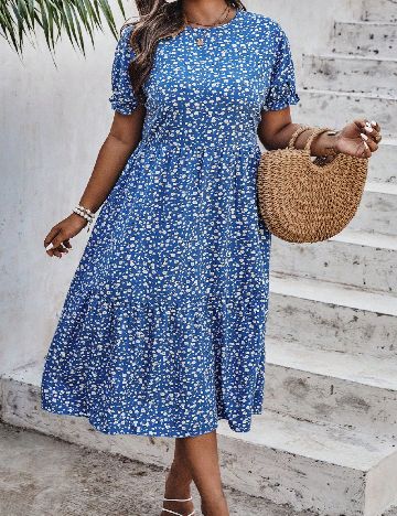 Rochie lunga SHEIN CURVE, albastru
