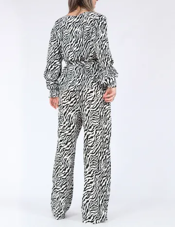 Pantaloni Only, alb/negru