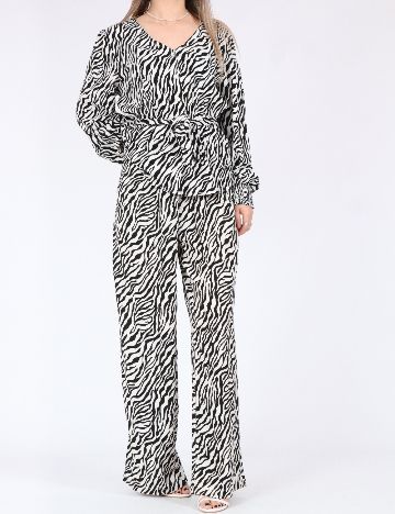Pantaloni Only, alb/negru